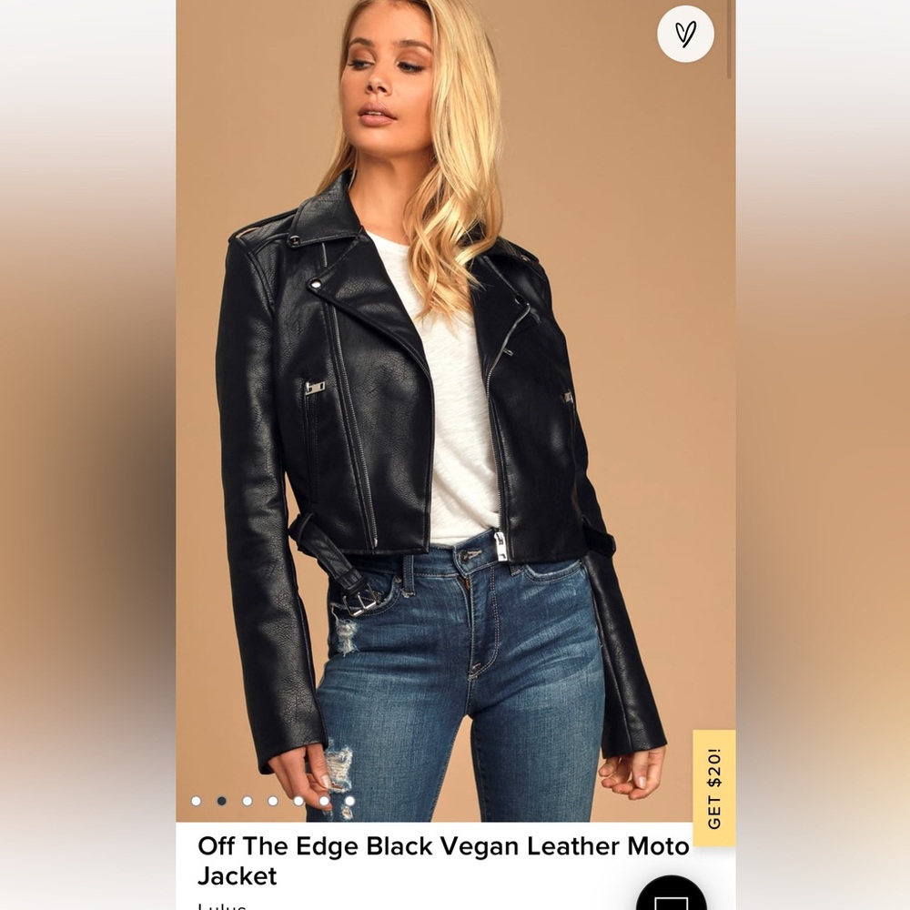 Off The Edge Black Vegan Leather Moto Jacket